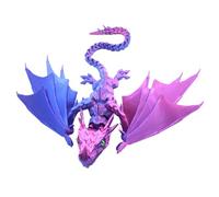 Dragon articulé imprimé en 3D, Dragon articulé avec Ailes | Jouet d'impression 3D réaliste,Soulagez Le Stress et stimulez la créativité avec Un Jouet pour la décoration de la Maison
