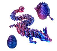 Dragon Articulé Imprimé en 3D, Dragon Imprimé en 3D dans Un Oeuf, Dragon de Cristal Articulé avec Oeuf de Dragon, Dragon Jouet Convient pour Les Voitures, Les Bureaux Décoration de la Maison