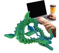 Dragon articulé imprimé en 3D - Figurine de créature Mythique colorée Flexible de 30 cm, Jouet de Bureau et Sculpture de Collection pour, Adultes, Bureau, décoration intérieure
