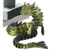 Dragon articulé imprimé en 3D - Jouet flexible - Figurine fantaisie articulée | Corps segmenté mobile, texture en résine lisse, jeu de bureau anti-stress, idée cadeau imaginative à la maison SCH