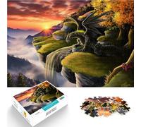 Dragon au Coucher du Soleil Puzzle de 1000 pièces pour Adultes Jouets à Faire soi-même Cadeau d'anniversaire, Cadeaux, décoration Murale 38x26cm