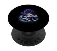 Dragon Autour de la Lune Fantasy Ocean Power PopSockets PopGrip Adhésif
