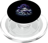 Dragon Autour de la Lune Fantasy Ocean Power PopSockets PopGrip pour MagSafe