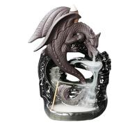 Dragon Backflow, Brûleur d'encens Cascade | Porte-encens fontaine en céramique,Statues de dragon de brûleur de cascade de montagne, rehausseur d'ambiance de méditation pour le yoga au bureau à domicil