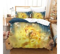 Dragon Ball Housse De Couette Imprim¿¿ 3d Ensemble De Literie 3 Pi¿¿Ces Avec Taie D'oreiller Microfibre Aventure Sang Chaud Anime Housse De Couette Cravates