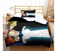Dragon Ball Housse De Couette Imprim¿¿ 3d Ensemble De Literie 3 Pi¿¿Ces Avec Taie D'oreiller Microfibre Aventure Sang Chaud Anime Housse De Couette Cravates