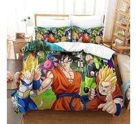 Dragon Ball Pcs Parure De Lit - Housse De Couette Douce Housse Couette Imprim¿¿ D Avecfermeture ¿¿Clair+ D'oreiller King£¿Xcm£©