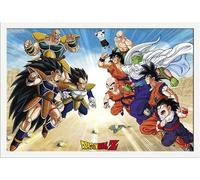 Dragon Ball - Poster - Saiyajin Arc + cadre amovible, Shinsuke® Maxi MDF blanc, vitre acrylique