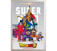 Dragon Ball - Poster - Super Hero + cadre interchangeable, Shinsuke® Maxi aluminium argenté, vitre acrylique