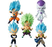 Dragon Ball Super Chibi Masters Kit complet comprenant Goku, Broly, Frieza, Vegeta, et Gotenks