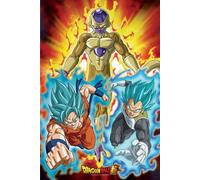 Dragon Ball Super Golden Frieza Poster manga imprimé - Dimensions : 61 x 91,5 cm + 2 barres d'affiche en plastique de 62 cm - Noir