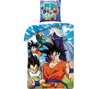 Lyo Parure de lit Dragon Ball Super Saiyan Microfibre Réversible 1 place 140x200 + 63x63 Oeko Tex