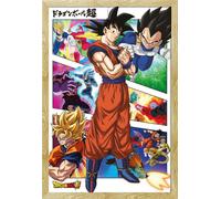Dragon Ball Super - Poster - Panneaux + cadre interchangeable, Shinsuke® Maxi MDF hêtre, vitre acrylique