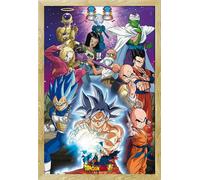 Dragon Ball Super - Poster - Universe 7 + cadre interchangeable, Shinsuke® Maxi MDF hêtre, vitre acrylique