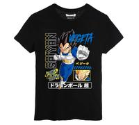 Dragon Ball Super T-Shirt Vegeta Prince des Saiyans, Noir, Graphique Anime Japonais - Teeshirt DBZ Vegeta Super Saiyan (FR/ES, Alpha/Lettres, TG, Taille Normale, Taille Normale, Noir)