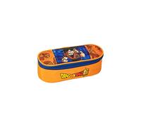 DRAGON BALL SUPER - Trousse d'école ovale organisée, avec séparateurs internes et passants élastiques porte-papeterie - Porte-stylo pour enfant, idéal pour cadeaux de Noël, garçons, 22 x 7 x 9,5 cm