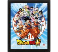 Pyramid International - Cadre lenticulaire 3d - Vrai effet de mouvement et de profondeur - Dragon ball super - Fighters z - Idée cadeau anniversaire - 25.5x20.5 - Licence officielle
