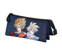 Dragon Ball Unity-Trousse Triple, Bleu Foncé, 23 x 11 cm