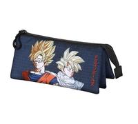 Dragon Ball Unity-Trousse Triple, Bleu Foncé, 23 x 11 cm