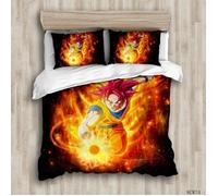 Dragon Ball Z avec housse de couette et taie d'oreiller,100 % microfibre,multicolore,impression numérique 3D-135x200cm[471]