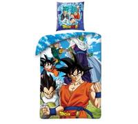 Dragon Ball Z Bleu - Parure de Lit Enfant, Housse de couette 140x200 cm, une Taie d’oreiller 63x63 cm