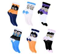 Dragon Ball Z Chaussettes pour Garçon, Design Goku Vegeta et Trunks, Lot de 6 Soquettes Cadeau Garçon et Adolescents, Taille EU 23/26