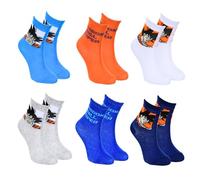 Dragon Ball Z Chaussettes pour Garçons, Lot de 6 Chaussettes en Coton, Cadeau pour Garçons et Adolescents, Taille EU 27/30