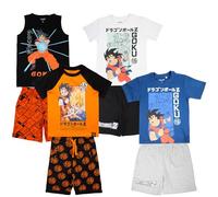 Dragon Ball Z Manga Anime - Bébé Garçon - Ensemble de 2 pièces Coordonné Beach T-shirt et short, 4103 Bleu, 8 ans