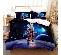 Dragon Ball Z Parure de lit 3 piècesDragonball Super avec housse de couette et 2 taies d'oreiller 140x200cm[444]