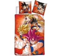 Dragon Ball Z - Parure de Lit Enfant Manga, Housse de couette 140x200 cm, une Taie d’oreiller 63x63 cm