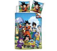 Dragon Ball Z - Parure de Lit Enfant Manga, Housse de couette 140x200 cm, une Taie d’oreiller 65x65 cm