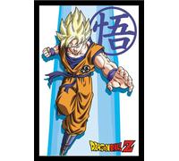 Dragon Ball Z - Poster - Super Saiyan - Goku + cadre amovible, Shinsuke® Maxi MDF noir, vitre acrylique