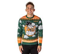 Dragon Ball Z Pull de Noël moche en tricot Goku On Cloud pour homme, vert, Taille S