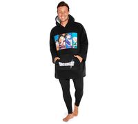 Dragon Ball Z Pull Plaid Homme Sweat Oversize en Polaire Poncho Polaire Homme Manga Taille Unique pour Adulte Ado