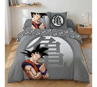AYMAX Parure de lit Dragon Ball Z - Housse réversible 240x220 cm, 2 taies 65x65 cm, Polycoton