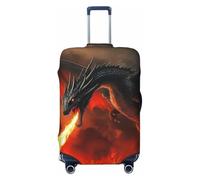 Dragon Battlefield Housse de protection élastique pour valise de voyage Motif imprimé anti-rayures, Noir , S