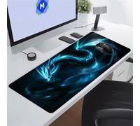 Dragon Bleu de Dessin animé Tapis de Souris XXL 800x300x3 mm Grand Tapis de Souris Gaming, Base en Caoutchouc antidérapante,Extended Clavier Mousepad pour Maison/Bureau/Gamer