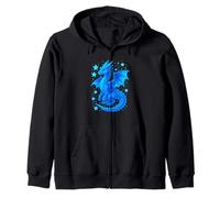 Dragon Bleu Mystique Illustration Fantaisie Celeste Mignon Sweat à Capuche