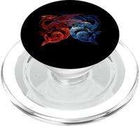 Dragon Blue and Red Dragon Fighting Funny Git PopSockets PopGrip pour MagSafe