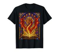 Dragon Book Vitrail Grimoire Fantasy Reader T-Shirt