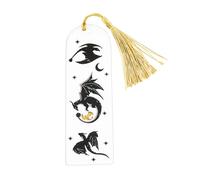 Dragon Bookmarks - Fantasy Theme Pages Divider, Decorative Transparent Accessory, Thin Profile Design, Secured Upper Tassel, Reading Locator Identification, Ideal for Collection