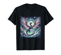 Dragon céleste planant parmi les étoiles brillantes T-Shirt