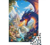 Dragon Château Fleur 1000 Pièces Mini Puzzle pour Adultes Décoration | 52x38cm Papier Amateurs De Puzzles Détente Intellectuelle Puzzle Artisanal Cadeau Ami Salle De Séjour