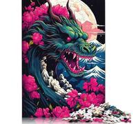 Dragon Cherry Blossoms Puzzle 1000 Pieces Cadeau Unique Jeu Éducatif Défi Jouet À De Qualité Supérieure Peinture Art pour Adultes Et Enfants 1000pcs (75x50cm)