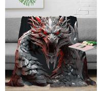 Dragon Chinois Couverture De Lit - Couverture Flanelle pour Adultes Et Enfants - pour Canapé - Couverture en Moelleuse - All Saisons 40x50inch(100x130cm)