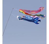 Dragon Chinois Drapeau Manche À Vent Ensemble Guide Coloré Vent Chaussette Forme De Dragon Les De Cerf-volant Drapeau Décoration Suspendue (sans Mât)(Blue,100cm)