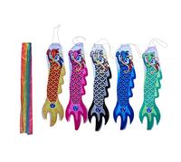 Dragon Chinois Drapeau Manche À Vent Ensemble Guide Drapeau Coloré Vent Chaussette Dragon Forme Les De Cerf-volant Décoration Suspendue(100cm)
