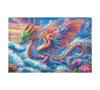 Dragon Chinois planant au-Dessus de la mer déchaînée Puzzles 1000 Pièces pour Adultes Educa Vision Décoration Intérieure Artistique Challenge Difficile Relaxation Famille 1000 PCS