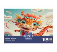 Dragon Chinois Puzzle Amusant Jeu De Puzzle Activités Familiales Stimulantes 1000 Stukjes créature Fantaisie Casse-tête Qualité Premium pour Adultes 38x26cm/1000pcs