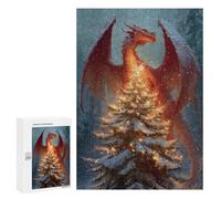 Dragon Christmas Tree Fantasy Artwork Puzzle 1000 Pièces Educa Jouet en Bois Cadeau Unique Décoration Intérieure Jeu Éducatif Challenge Toy Adultes Et Enfants À Partir De 14 Ans 300 PCS